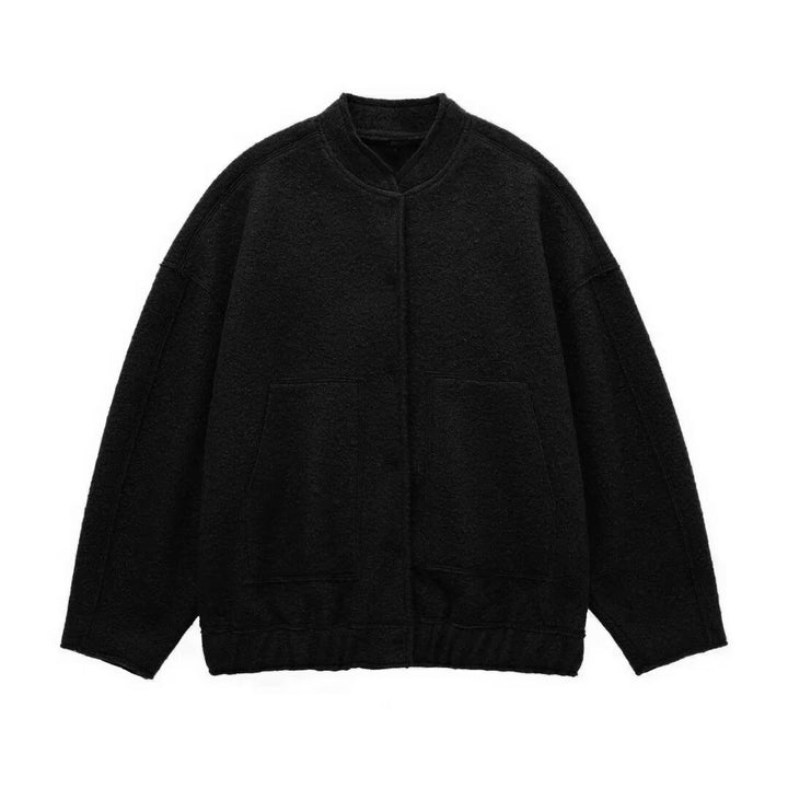 Damen Kuschelige Oversized-Jacke aus flauschigem Material mit praktischen Taschen Drune