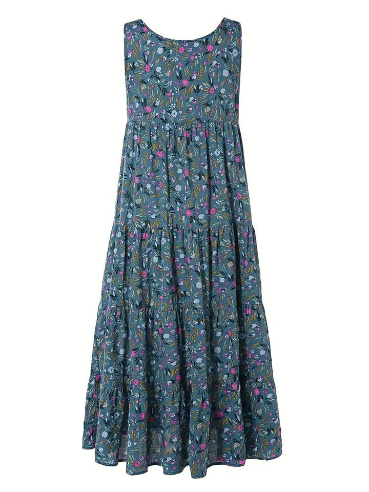 Damen Langes Freizeitkleid mit floralem Design Drune