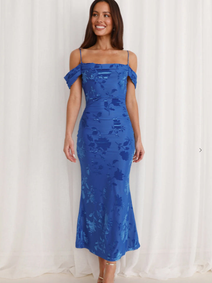 Damen Etuikleid mit romantischen Schulterträgern und floralem Design Drune