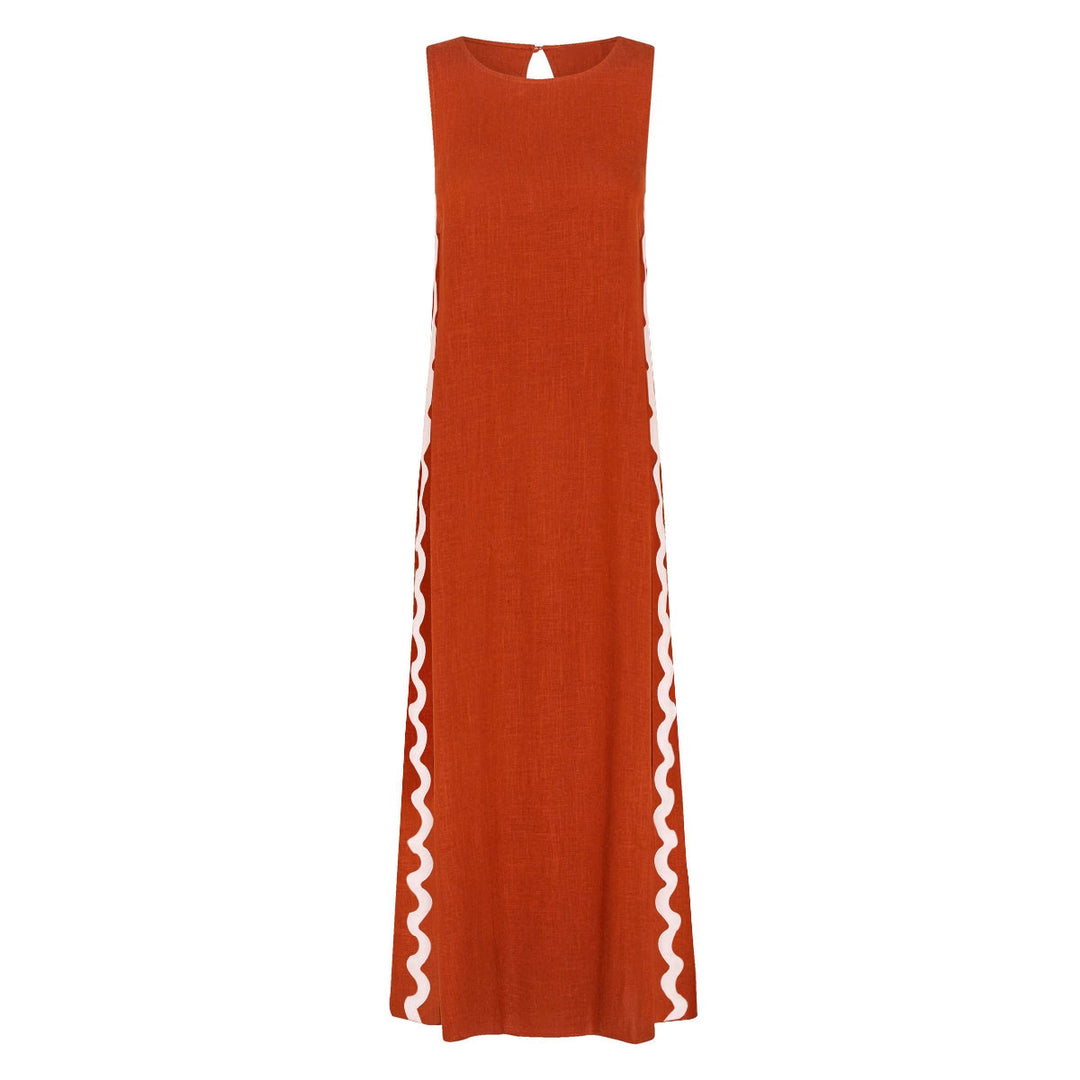 Damen Midi-Kleid mit lässigem Schnitt und seitlichen Schlitzen Drune