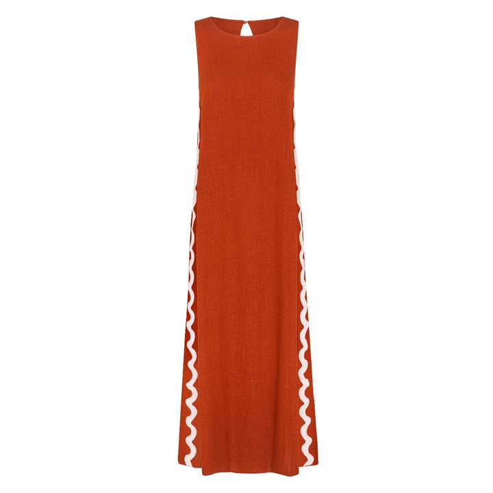 Damen Midi-Kleid mit lässigem Schnitt und seitlichen Schlitzen Drune