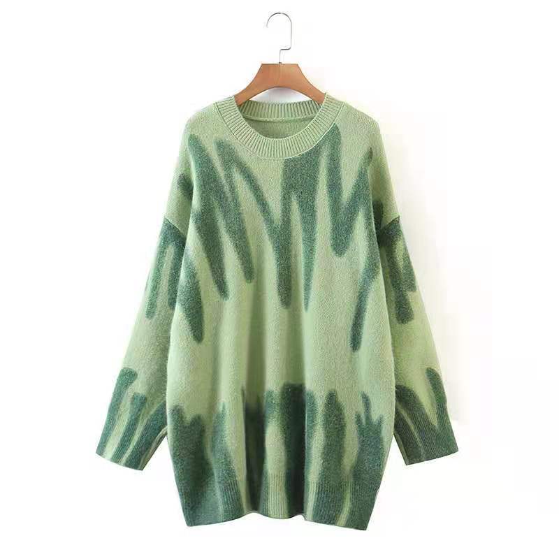 Damen Lässiger Pullover mit modernem Abstract-Design und oversized Passform Drune