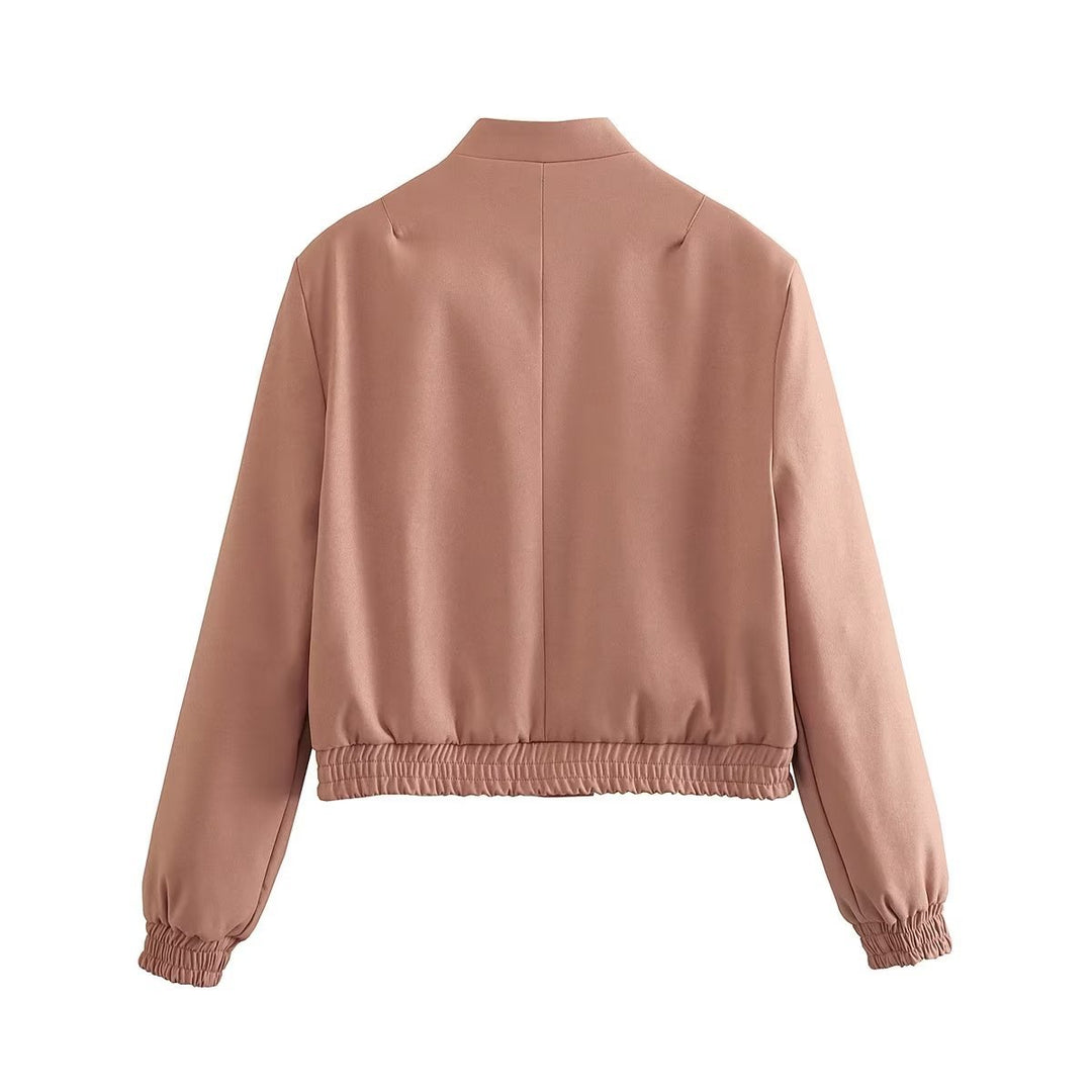 Damen modische cropped Utility-Jacke mit großen Pattentaschen und elastischem Saum Drune