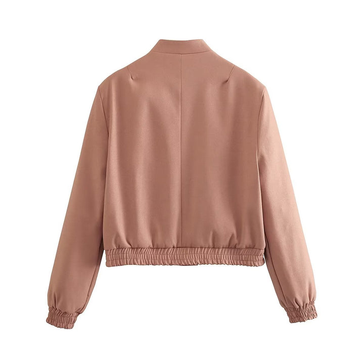 Damen modische cropped Utility-Jacke mit großen Pattentaschen und elastischem Saum Drune