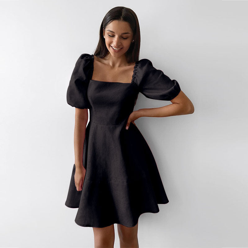 Damen Verspieltes Kleid mit großzügigen Puffärmeln und schwingendem Saum Drune