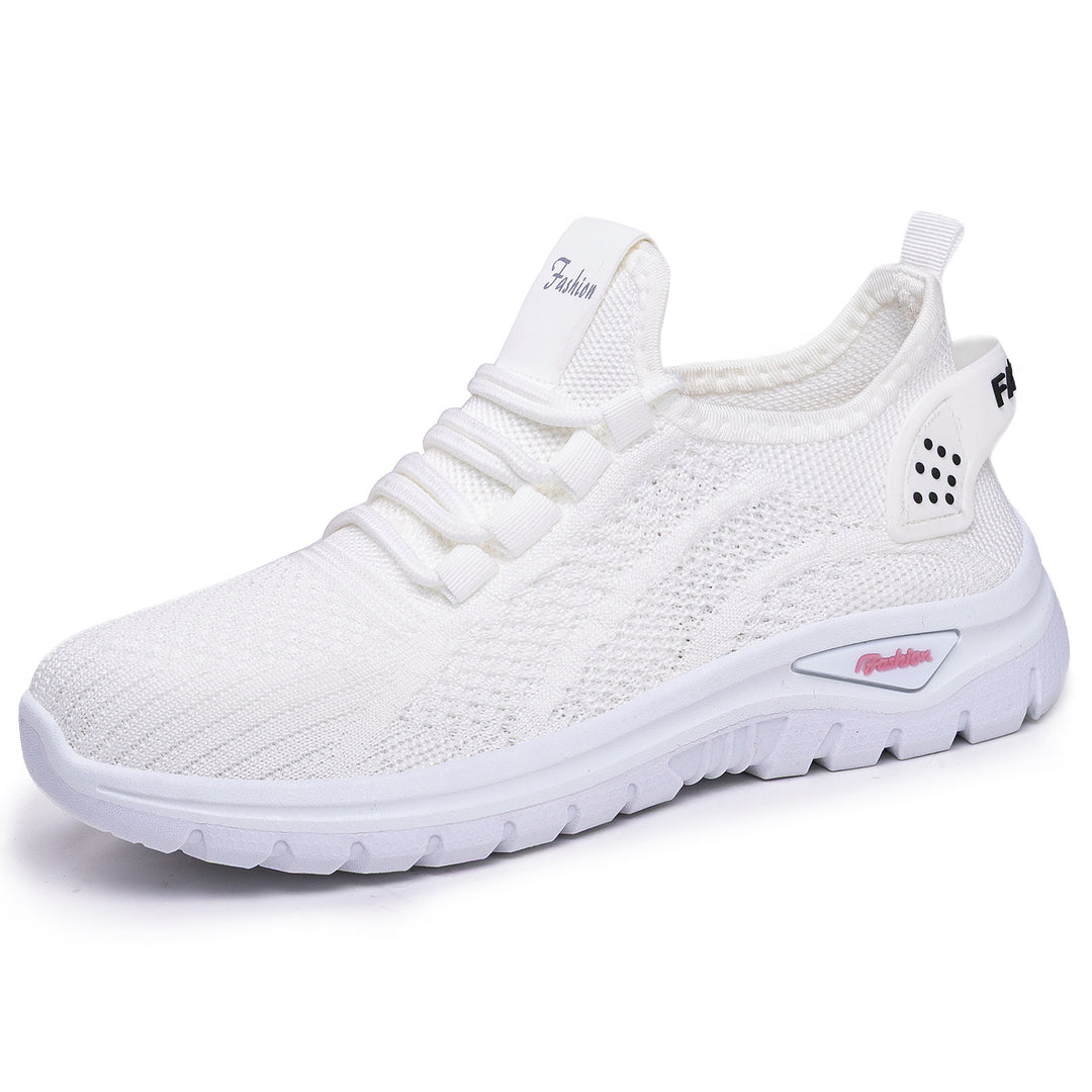 Damen nan sockenähnlicher Strick-Fit Sneaker mit elastischer Schnürung, gelochter Fersenverstärkung und dämpfender Plateau-Sohle Drune