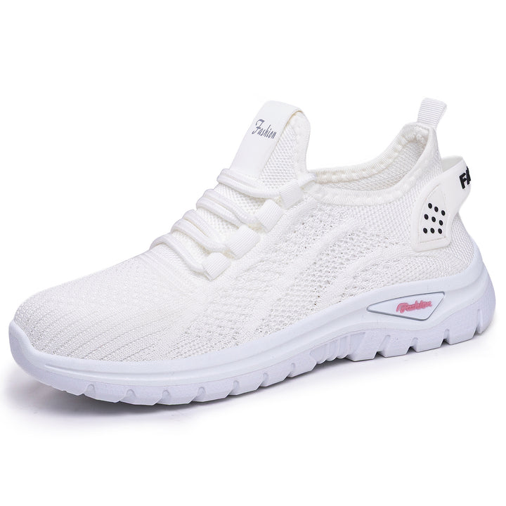 Damen nan sockenähnlicher Strick-Fit Sneaker mit elastischer Schnürung, gelochter Fersenverstärkung und dämpfender Plateau-Sohle Drune