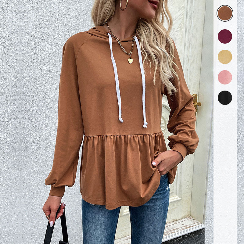 Damen lässiges Hoodie mit Volantdetails Drune