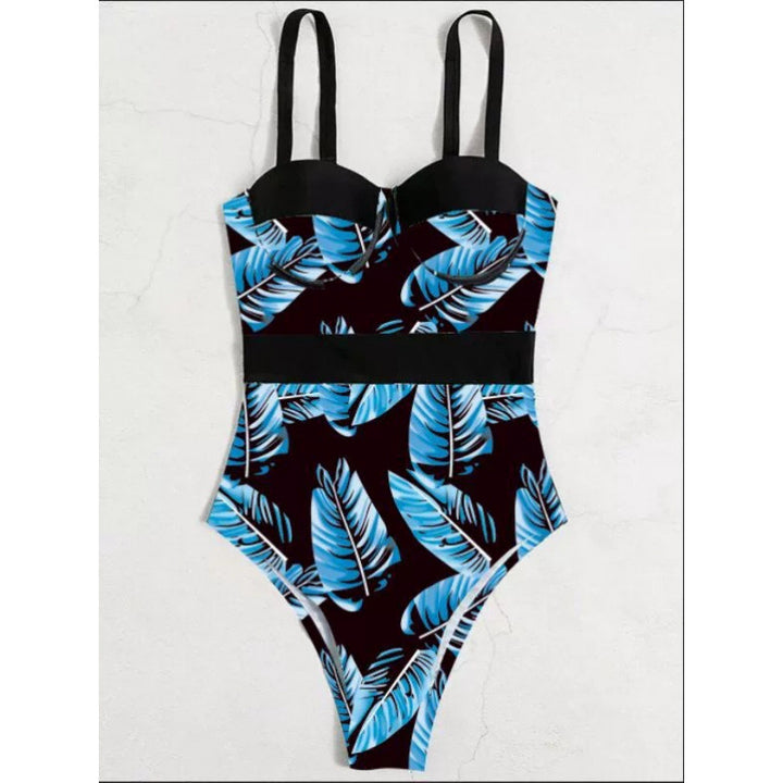 Damen Einteiler Badeanzug mit floralem Design und eleganter Silhouette Drune