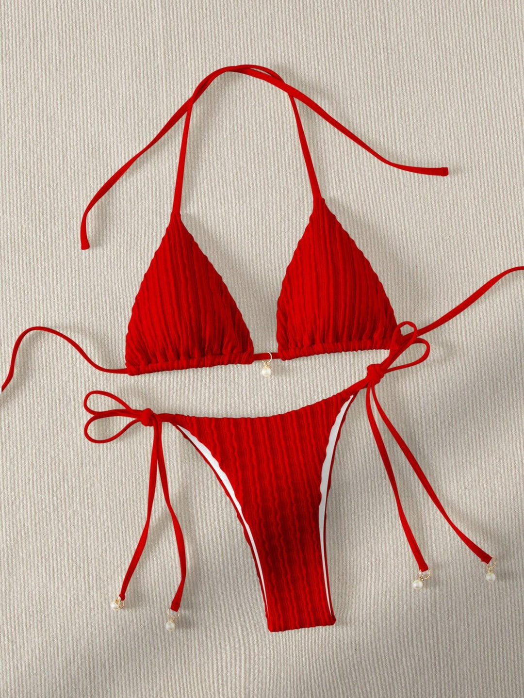 Damen Triangle-Bikini mit strukturiertem Design und verstellbaren Trägern Drune