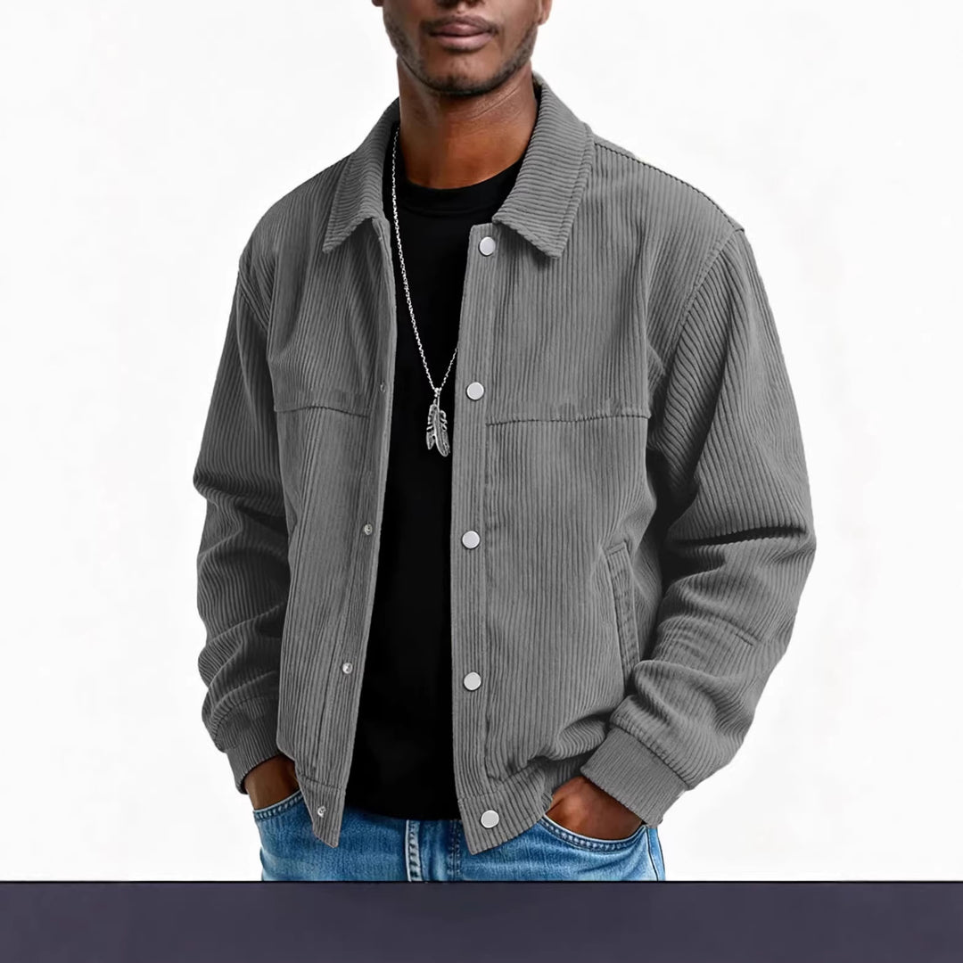 Herren Cordjacke mit Taschen und gestepptem Design Drune