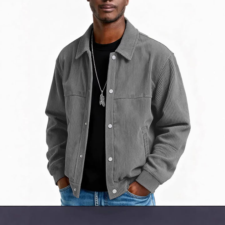 Herren Cordjacke mit Taschen und gestepptem Design Drune