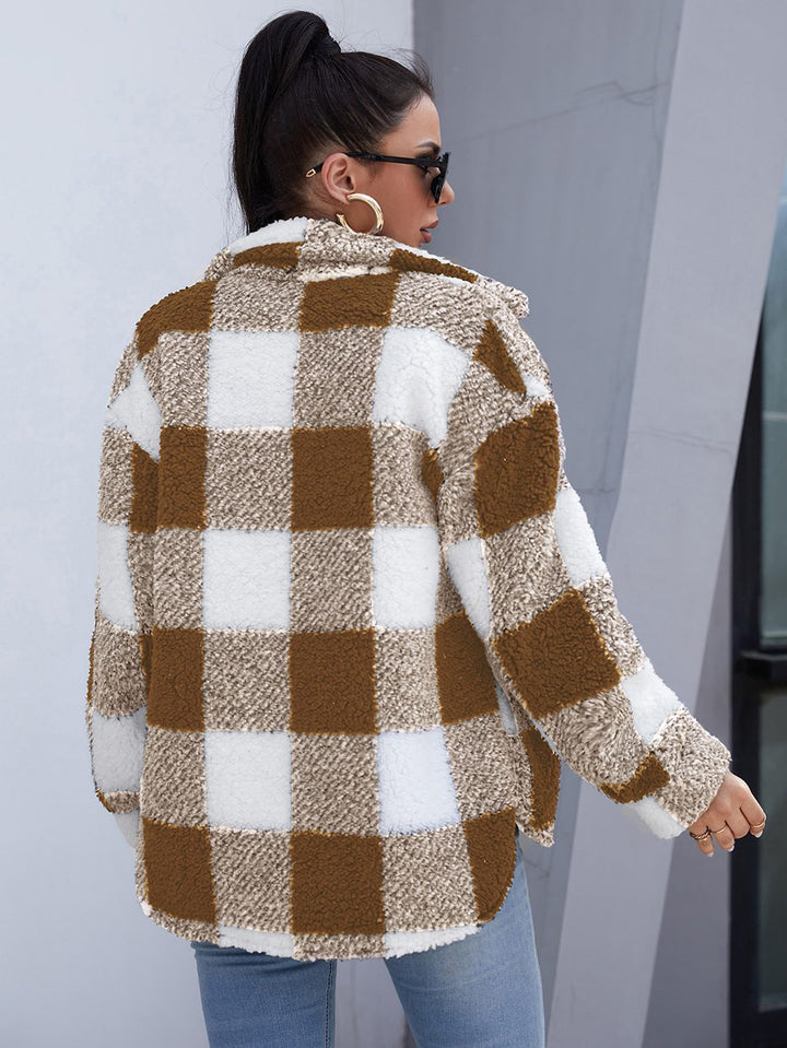 Drune | Button-Down Shacket - Gemütliche Außenschicht - Fleece-Mischung - Legere Herbst- und Winterbekleidung