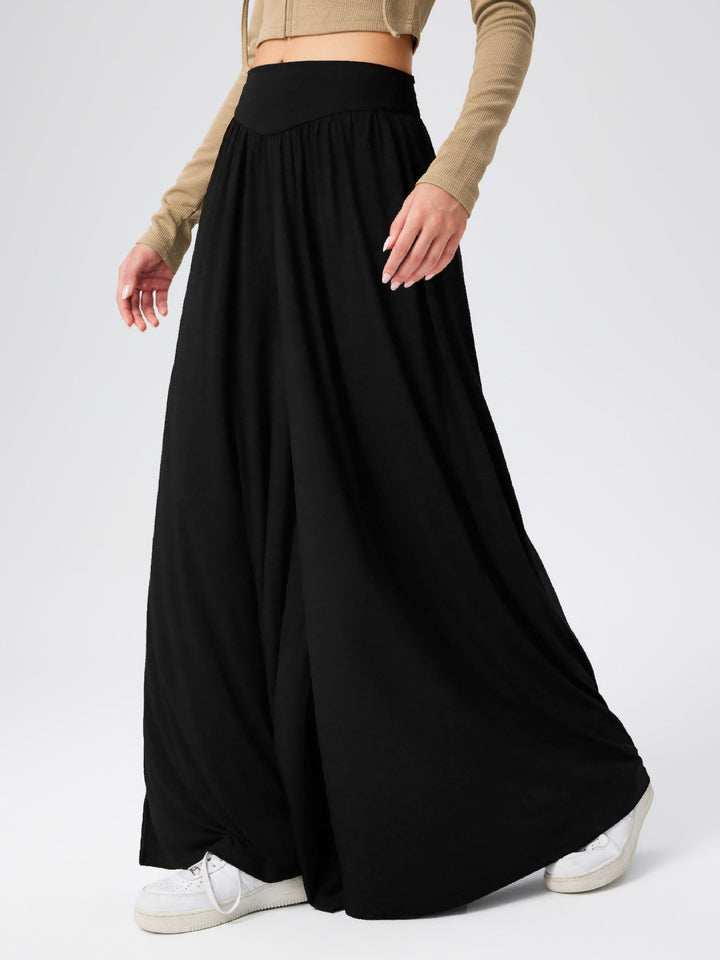 Damen weite Jersey-Hose mit hohem Bund Drune