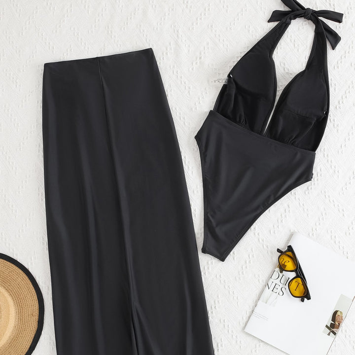 Damen Badeanzug mit elegantem Wickeldesign und glamourösem Gurt Drune