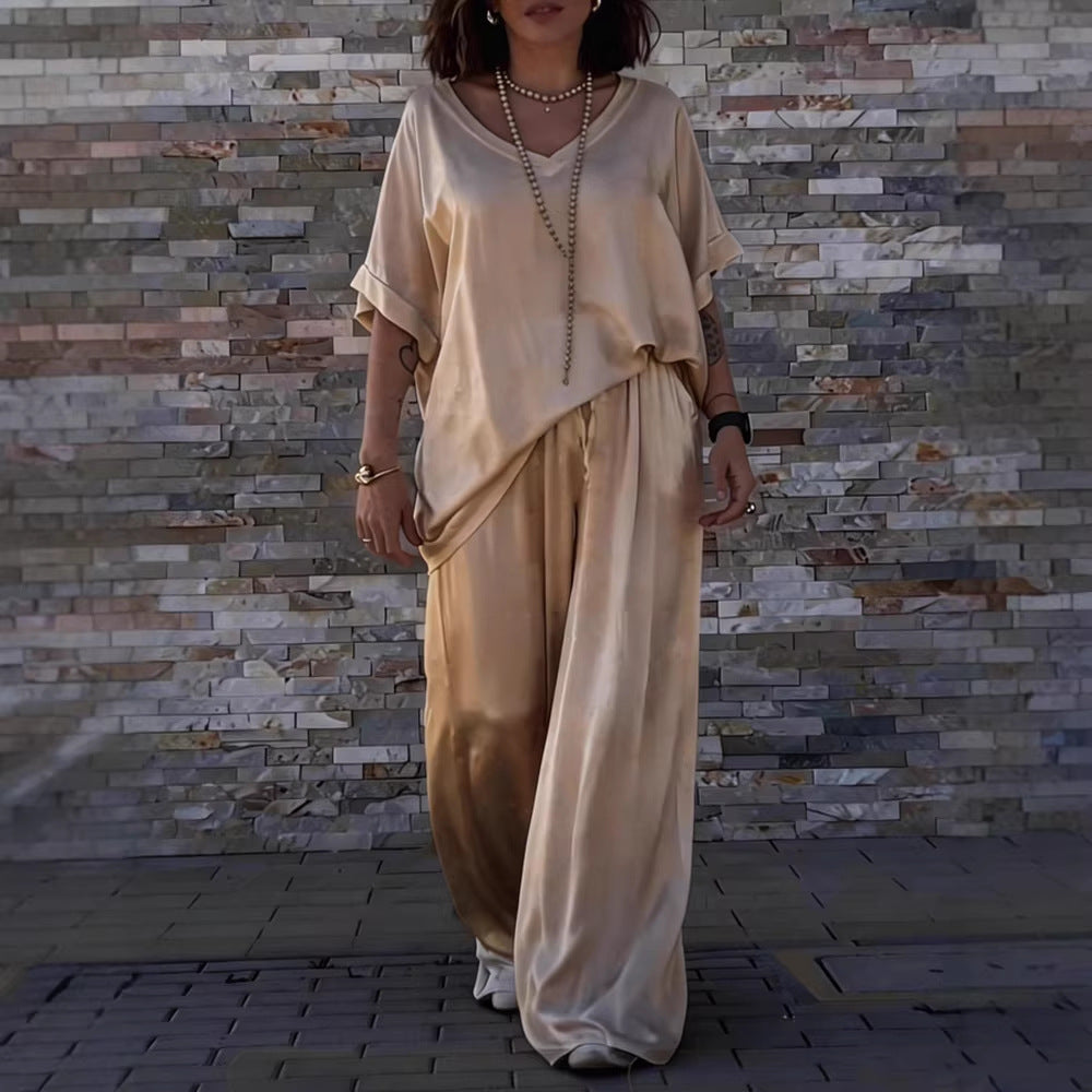 Damen Seidenähnliches Oversized-Set Drune