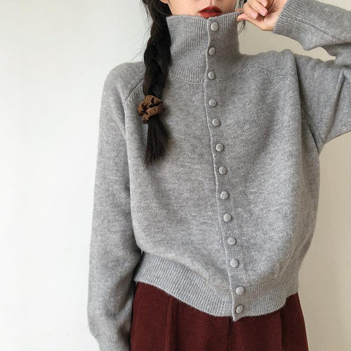 Damen modischer Cardigan mit Knopfdetails Drune