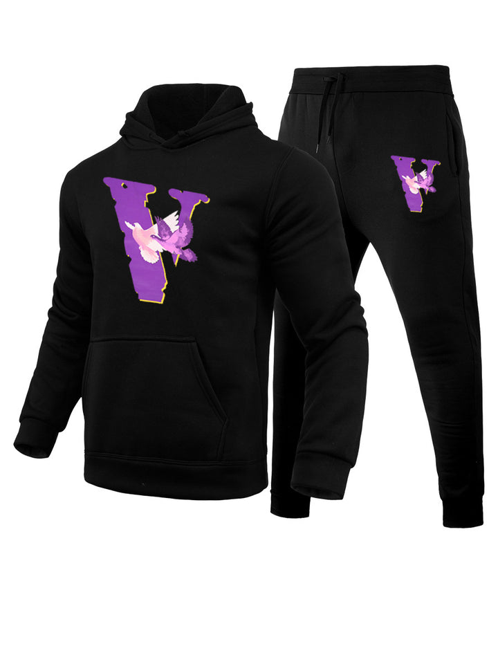 Damen Hoodie und Jogginghose Set mit auffälligem Grafikmotiv Drune