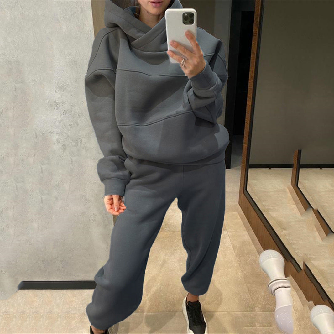 Damen modischer Kapuzenpullover mit weiten Hosen Drune