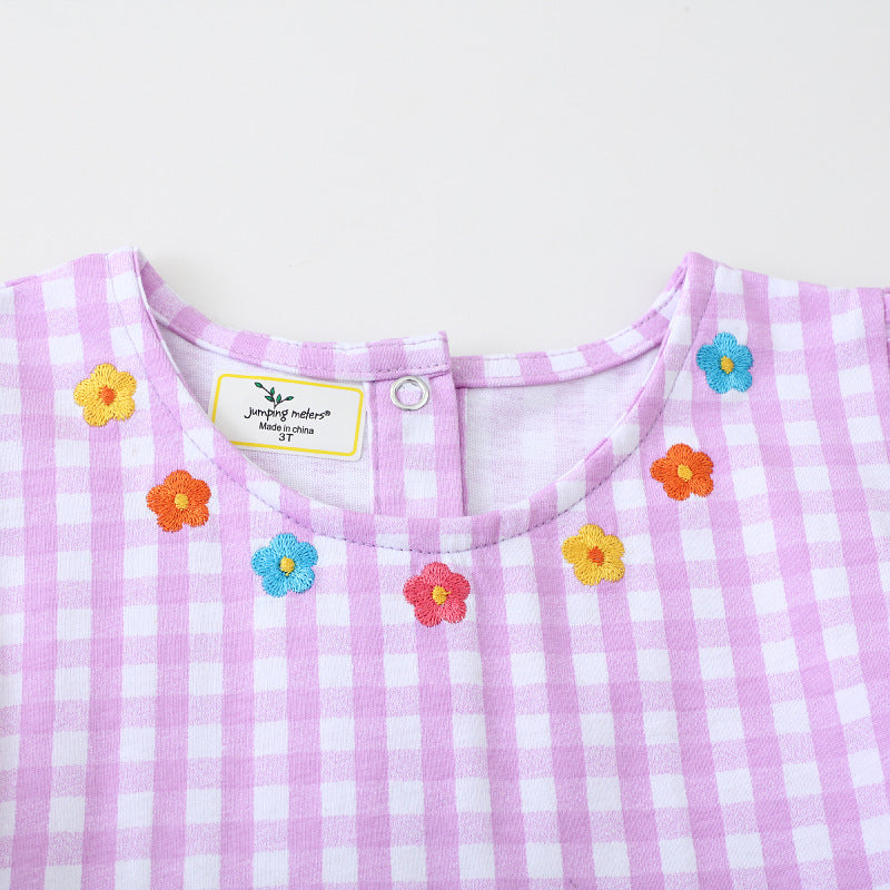 Mädchen Sommerkleid mit liebevollen Blumenstickereien Drune