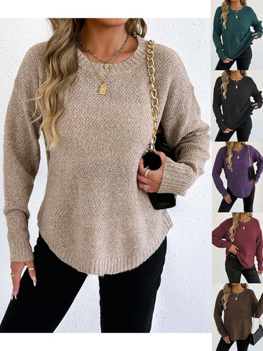 Damen lässiger Strickpullover mit hochwertigem Strukturmuster Drune