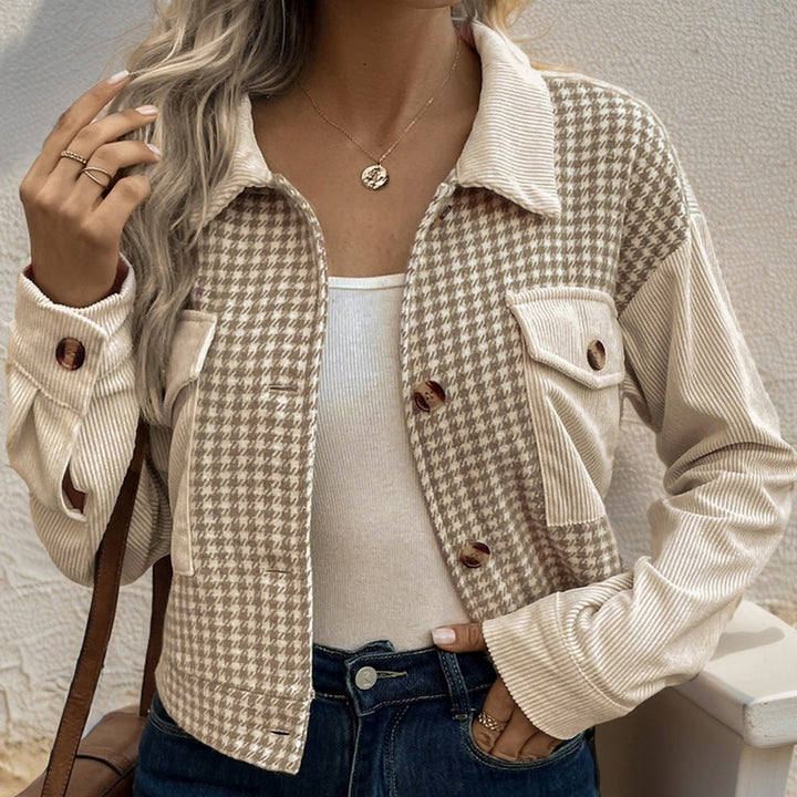 Damen Karojacke mit modischem Schnitt und Taschen Drune