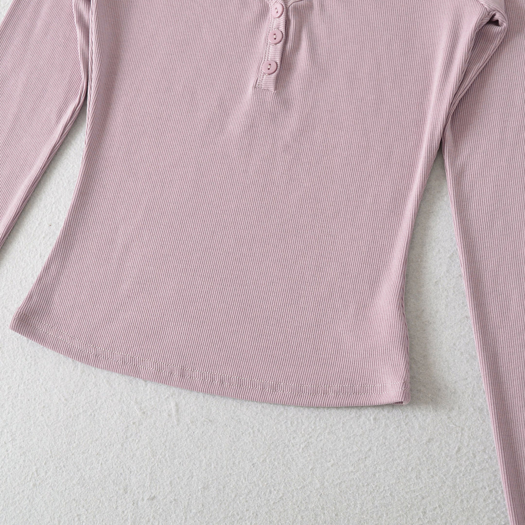Damen Langarmshirt mit elegantem Knopfverschluss Drune