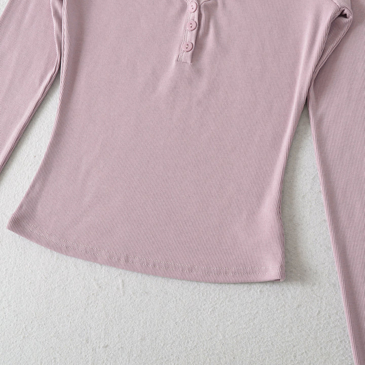 Damen Langarmshirt mit elegantem Knopfverschluss Drune