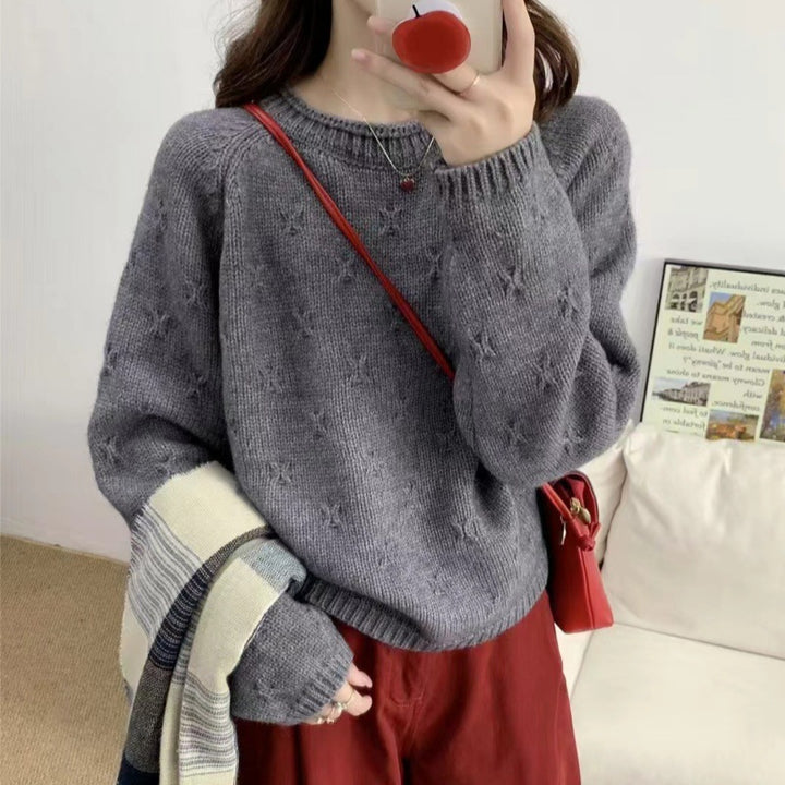 Damen Kuscheliger Strickpullover mit strukturiertem Muster Drune