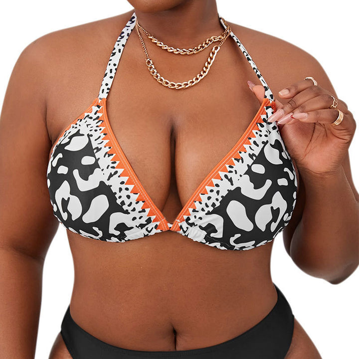 Damen Triangel-Bikinioberteil mit animalistischem Muster und verstellbaren Riemen Drune