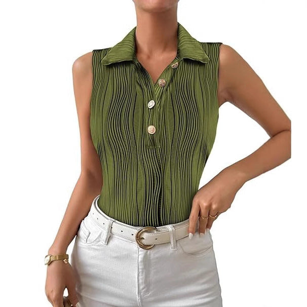 Damen Plissee Body mit Kragen Drune