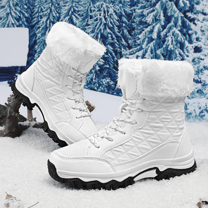 Damen Gefütterte Winterstiefel mit rutschfester Sohle und isolierendem Kunstfell Drune