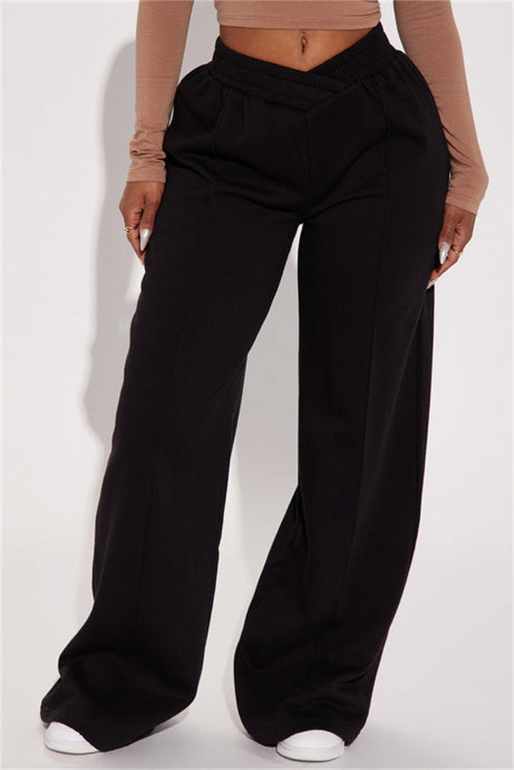 Damen Freizeitweite Hose mit elastischem Bund und seitlichen Taschen Drune