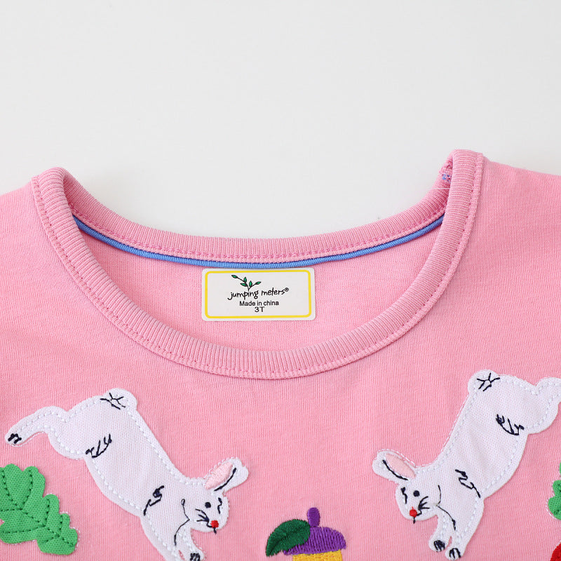 Mädchen Baumwollkleid mit bunten Tierapplikationen Drune