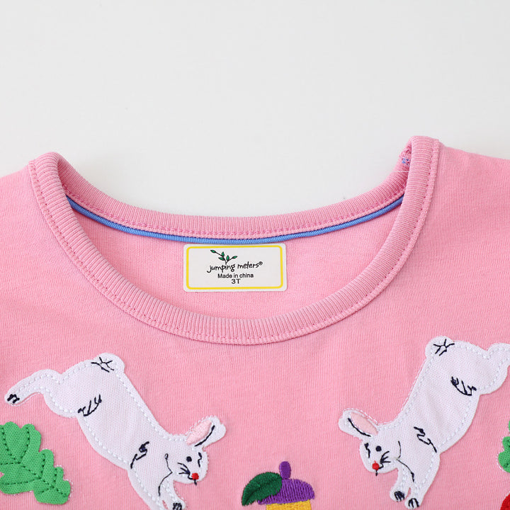 Mädchen Baumwollkleid mit bunten Tierapplikationen Drune