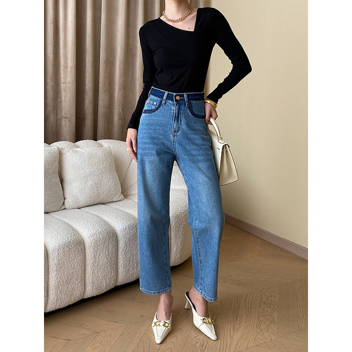 Damen Figurbetontes Longsleeve mit V-Ausschnitt Drune