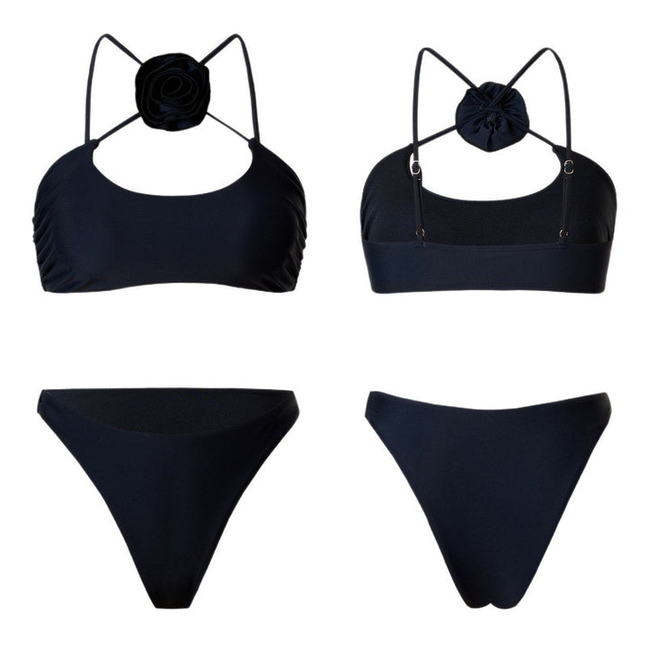 Damen Bikini-Set mit floralem Detail und hohem Beinausschnitt Drune