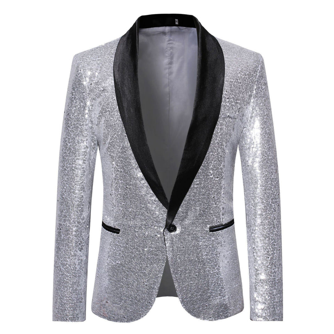 Herren eleganter Pailletten Blazer im modernen Schnitt Drune