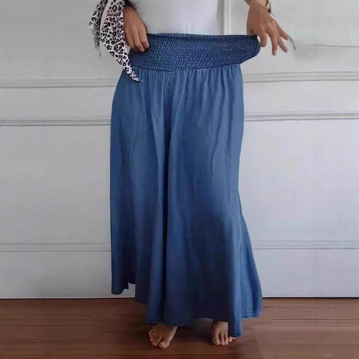 Damen weite Baumwollhose mit elastischem Bund und praktischen Taschen Drune