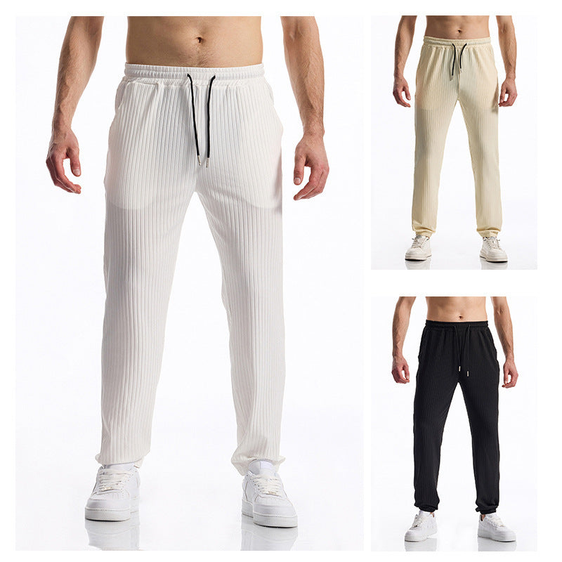 Herren bequeme Activewear-Hose mit elastischem Bund und gestreiftem Design Drune