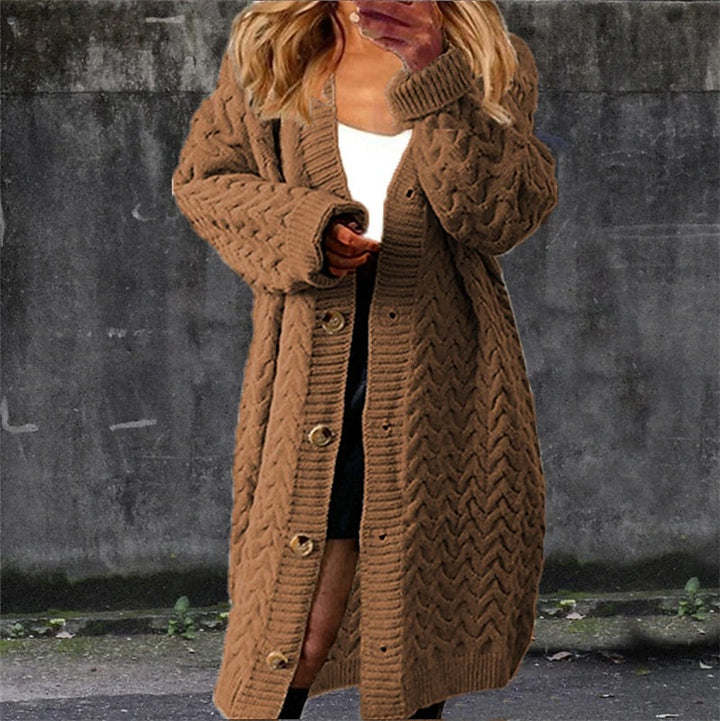 Damen Grobstrickjacke mit strukturiertem Zopfdesign und praktischen Taschen Drune