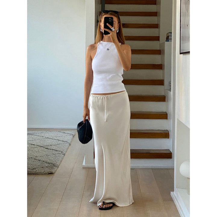 Damen Maxi-Rock mit elastischemBund und seitlicher Bindegurt Drune
