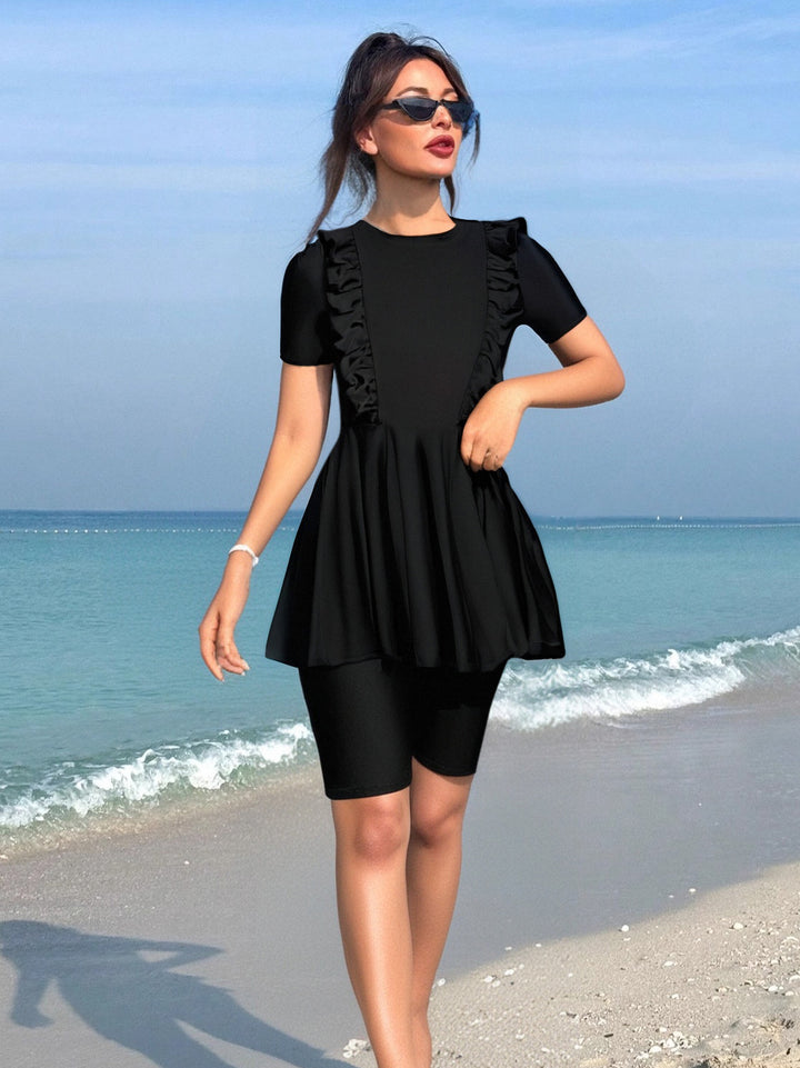 Damen Strandmode mit Rüschendetails Drune
