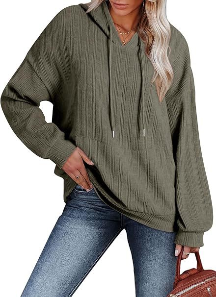 Damen Oversized Kapuzenpullover mit strukturiertem Design Drune