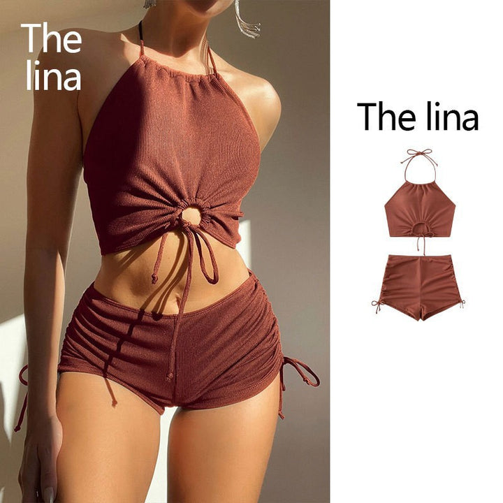 Damen Modisches Bikini-Set mit verspieltem Knotendesign Drune