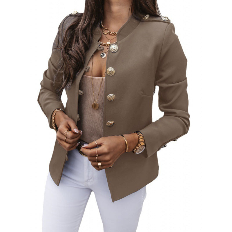 Damen modischer Blazer mit knopfverzierten Details Drune