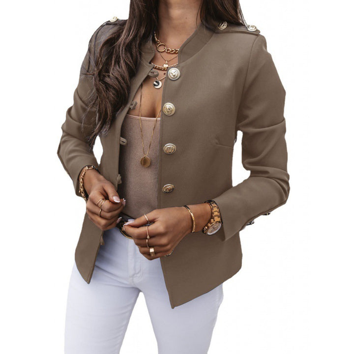 Damen modischer Blazer mit knopfverzierten Details Drune