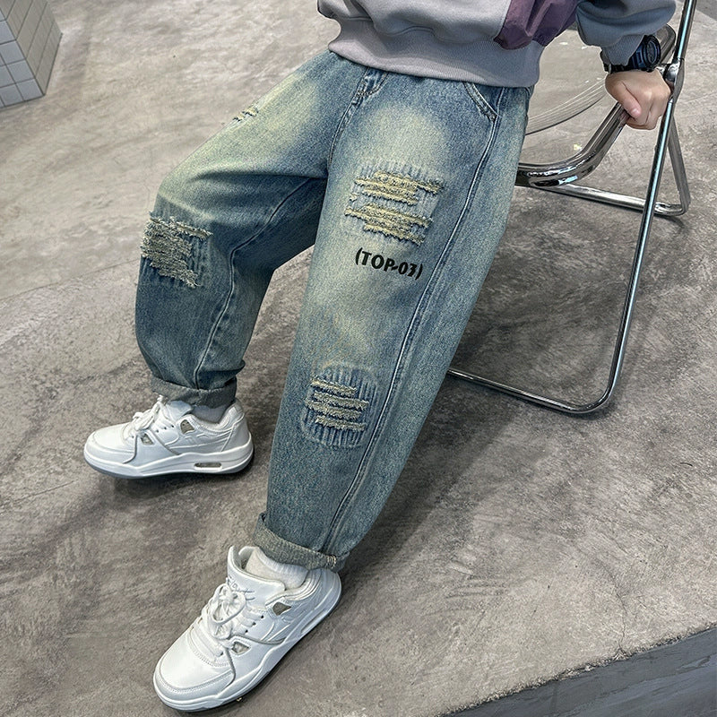 Damen lässige distressed Jeans Drune
