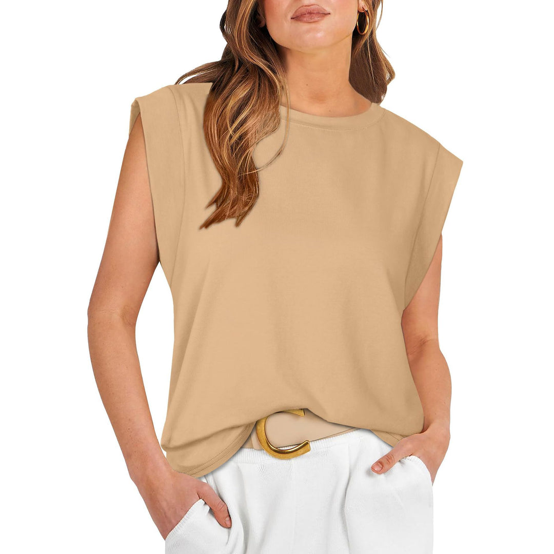 Damen Stylish Oversized T-Shirt mit Schulterpolstern Drune