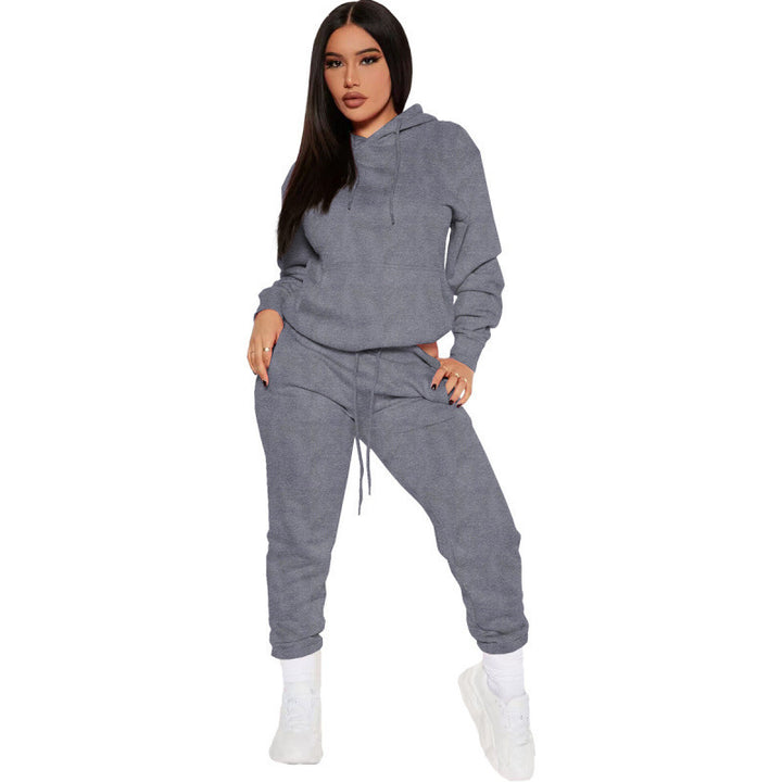 Damen nan zweiteiliges Lounge-Set mit Kapuzenpullover und High-Waist Jogginghose aus weichem French Terry Drune